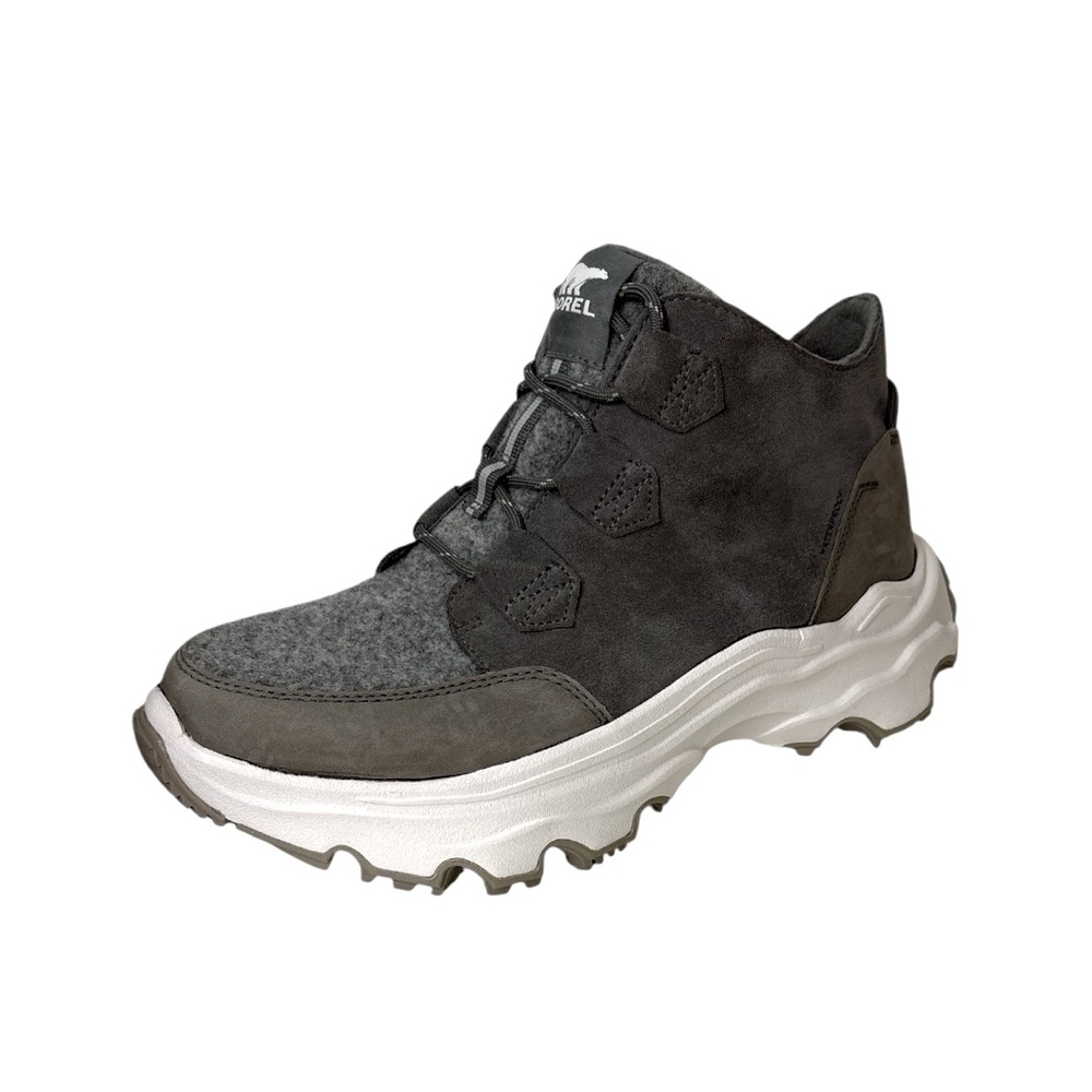 Sorel NEW Kinetic Breakthru Caribou WP Gray 8.5 Chunky Sole High Top Lace Up